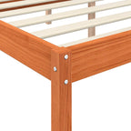 Estructura de cama con cabecera Marrón cera 200 x 200 cm