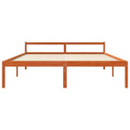 Estructura de cama con cabecera Marrón cera 200 x 200 cm