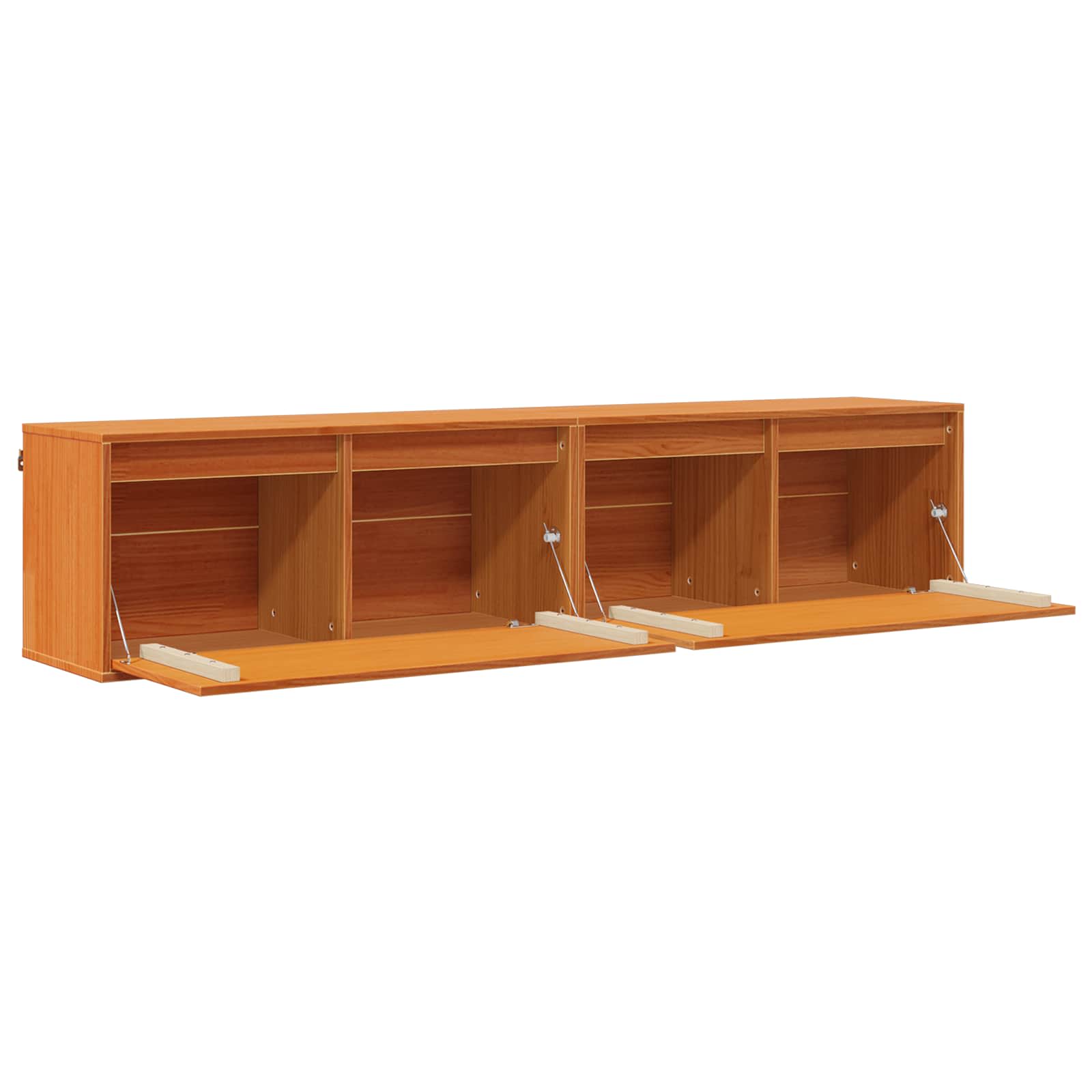 Armario de Pared con estante 2 pcs Marrón cera 80 x 30 x 35 cm