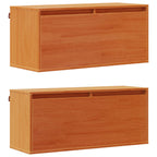 Armario de Pared con estante 2 pcs Marrón cera 80 x 30 x 35 cm