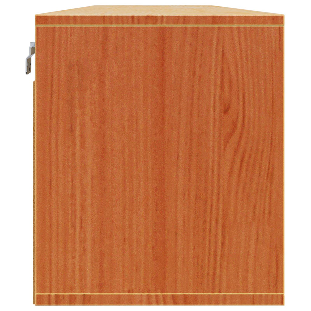 Armario de Pared con estante 2 pcs Marrón cera 80 x 30 x 35 cm