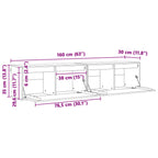 Armario de Pared con estante 2 pcs Marrón cera 80 x 30 x 35 cm