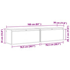 Armario de Pared con estante 2 pcs Marrón cera 80 x 30 x 35 cm
