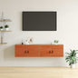 Armario de Pared con estante 2 pcs Marrón cera 60 x 30 x 30 cm