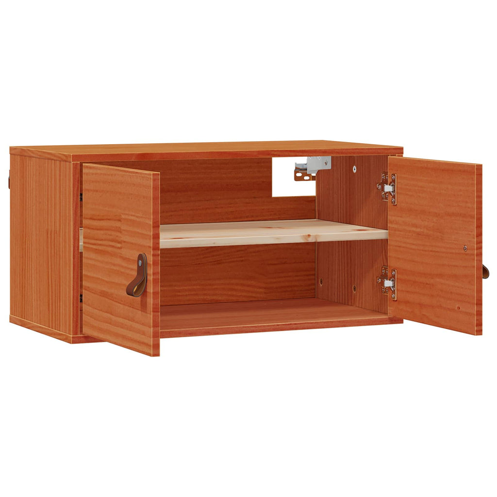 Armario de Pared con estante 2 pcs Marrón cera 60 x 30 x 30 cm