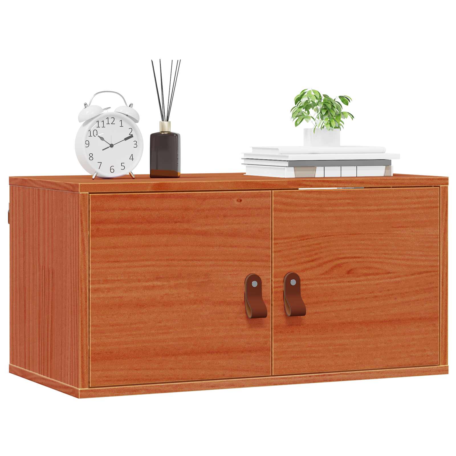 Armario de Pared con estante 2 pcs Marrón cera 60 x 30 x 30 cm
