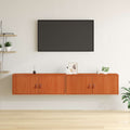 Armario de Pared con estante 2 pcs Marrón cera 80 x 30 x 30 cm