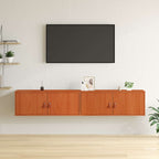 Armario de Pared con estante 2 pcs Marrón cera 80 x 30 x 30 cm
