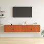 Armario de Pared con estante 2 pcs Marrón cera 80 x 30 x 30 cm
