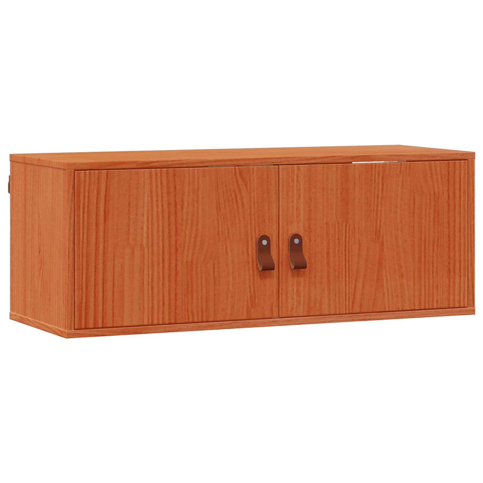 Armario de Pared con estante 2 pcs Marrón cera 80 x 30 x 30 cm