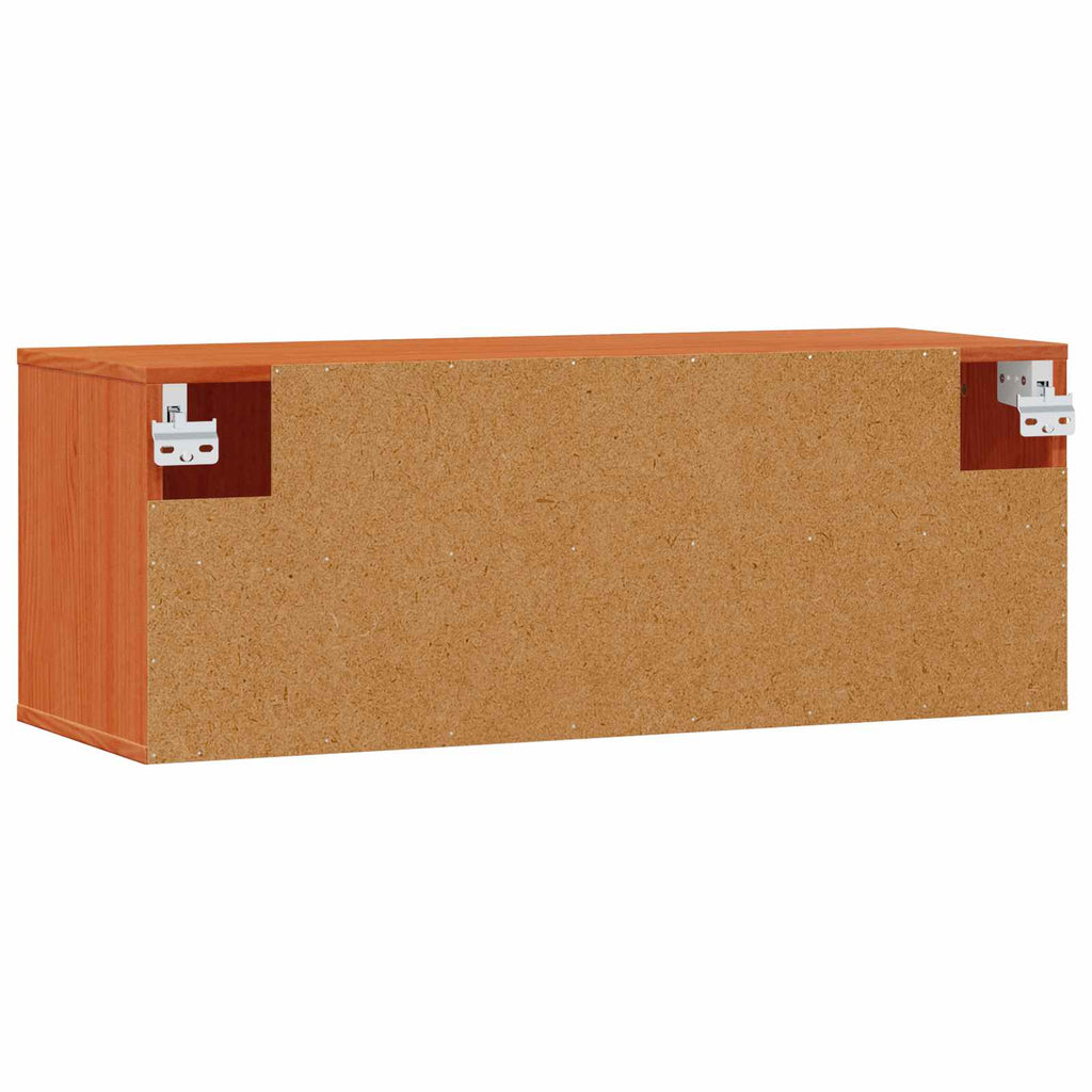 Armario de Pared con estante 2 pcs Marrón cera 80 x 30 x 30 cm