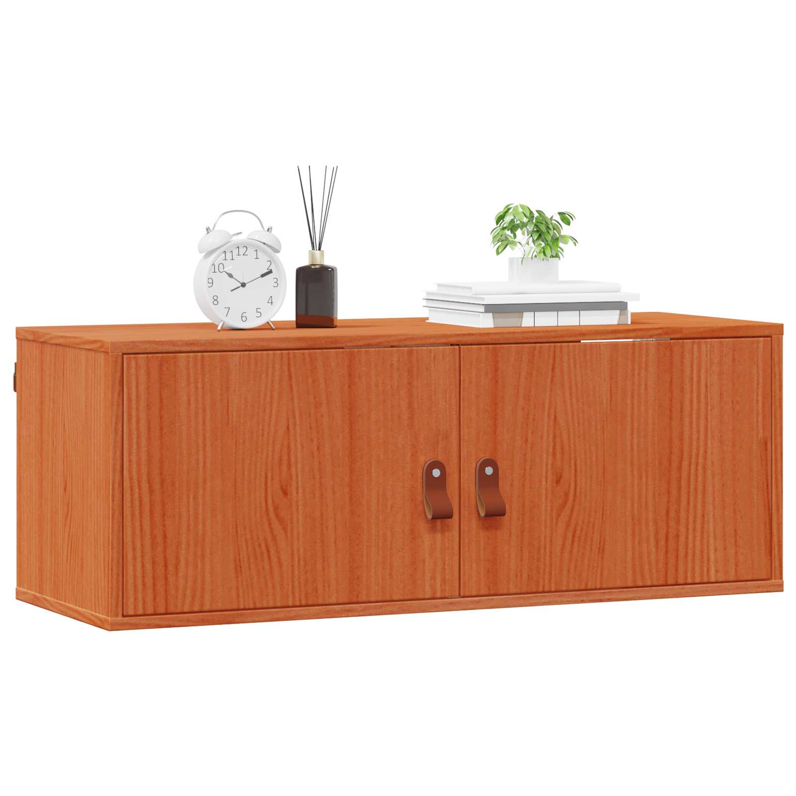 Armario de Pared con estante 2 pcs Marrón cera 80 x 30 x 30 cm
