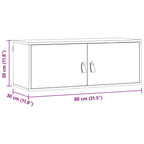 Armario de Pared con estante 2 pcs Marrón cera 80 x 30 x 30 cm