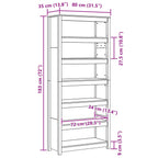 Librería Marrón cera 80 x 35 x 183 cm Madera de pino macizo