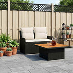 Sofá de Jardín con Reposabrazos y Mesa Elevable 2 Pieza