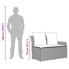Sofá de Jardín con Reposabrazos y Mesa Elevable 2 Pieza