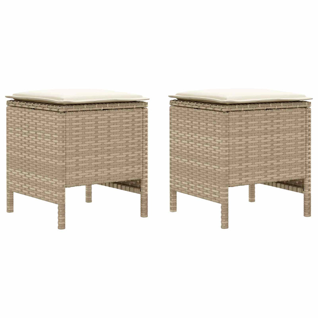 Reposapiés de Jardín 2 Pieza Beige y Crema 38 x 38 x 45 cm