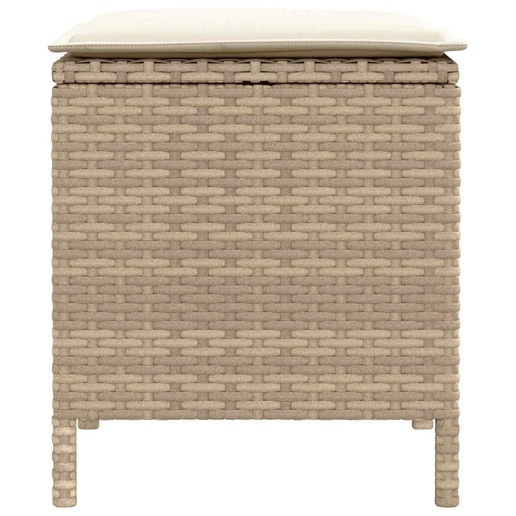 Reposapiés de Jardín 2 Pieza Beige y Crema 38 x 38 x 45 cm