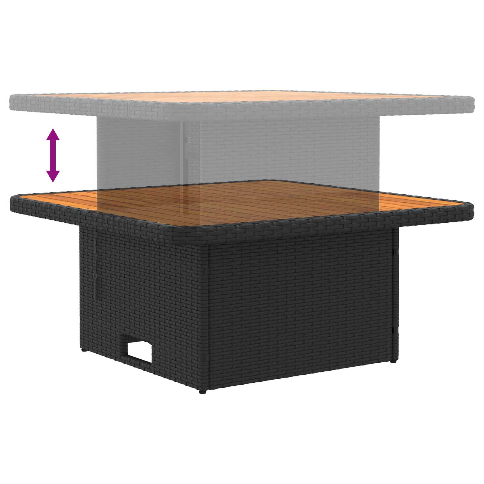 2 Pieza Sofá central de jardín con mesa elevable