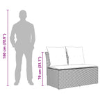 2 Pieza Sofá central de jardín con mesa elevable