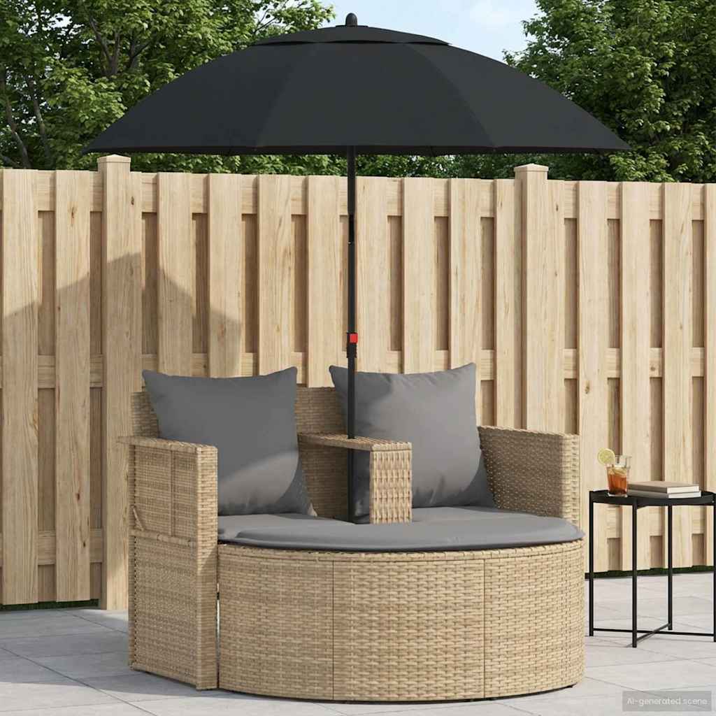 Sofá de jardín 8 pcs Beige y Gris Claro ratán sintético