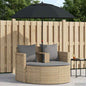 8-Piece Garden Sofa Set Beige and Light Grey Poly Rattan