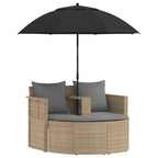 Sofá de jardín 8 pcs Beige y Gris Claro ratán sintético