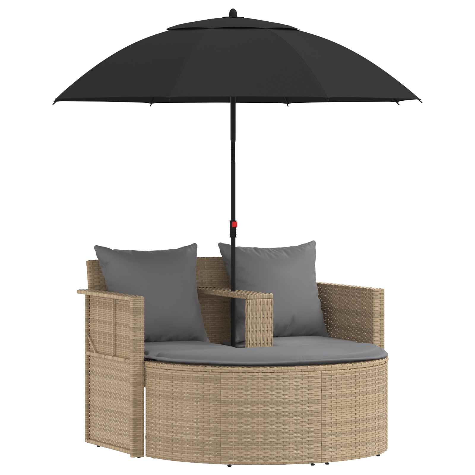 Sofá de jardín 8 pcs Beige y Gris Claro ratán sintético