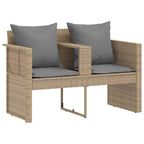 Sofá de jardín 8 pcs Beige y Gris Claro ratán sintético
