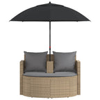 Sofá de jardín 8 pcs Beige y Gris Claro ratán sintético