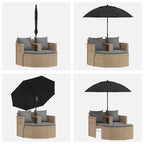 Sofá de jardín 8 pcs Beige y Gris Claro ratán sintético