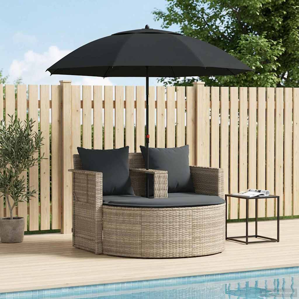 8-Piece Garden Sofa Set Beige and Light Grey Poly Rattan