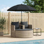 8-Piece Garden Sofa Set Beige and Light Grey Poly Rattan