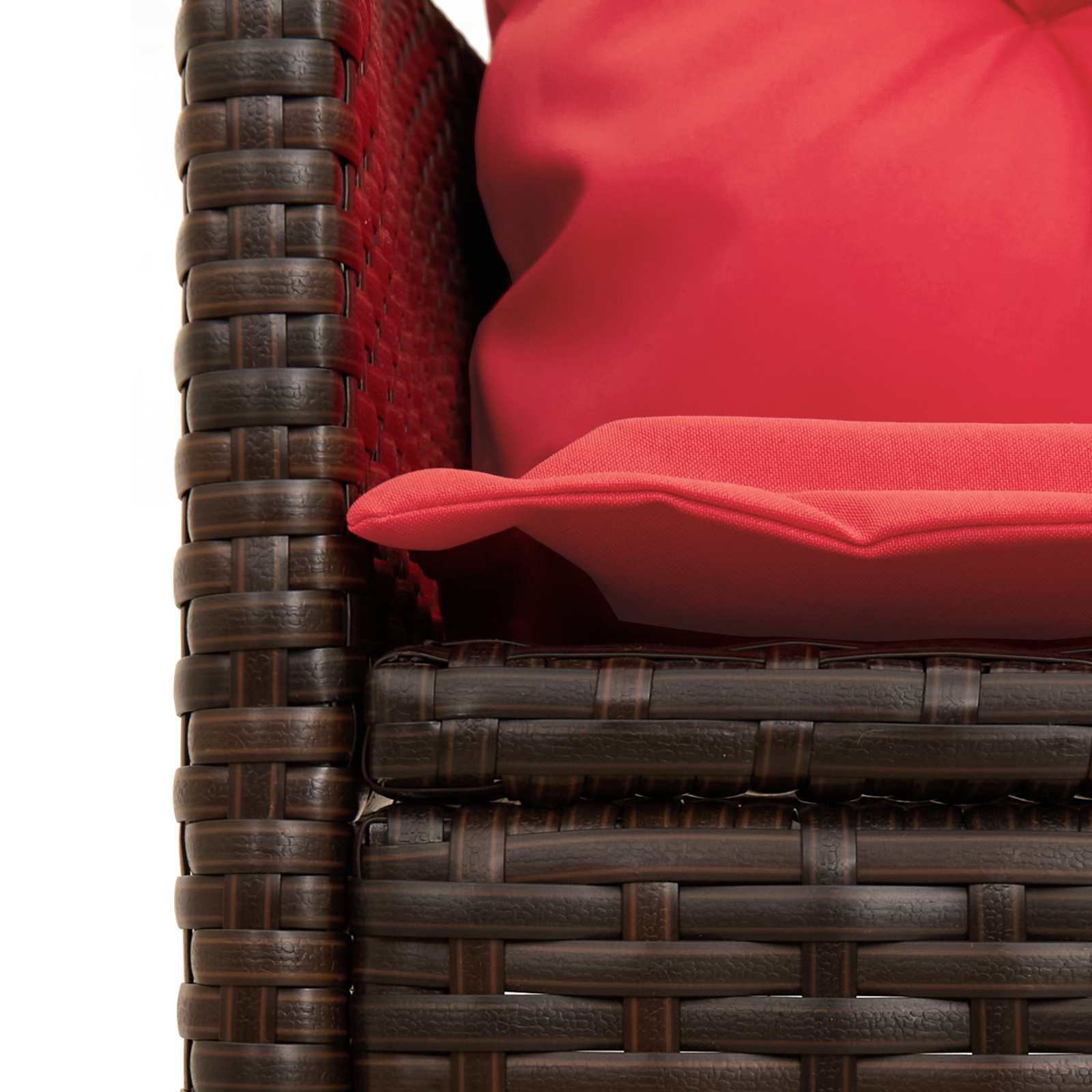 Conjunto de sofás de jardín 2 pcs Marrón y Rojo ratán sintético