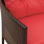 Conjunto de sofás de jardín 2 pcs Marrón y Rojo ratán sintético