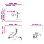 Lavabo 620 x 500 mm 80% Cuarzo y 20% Resina