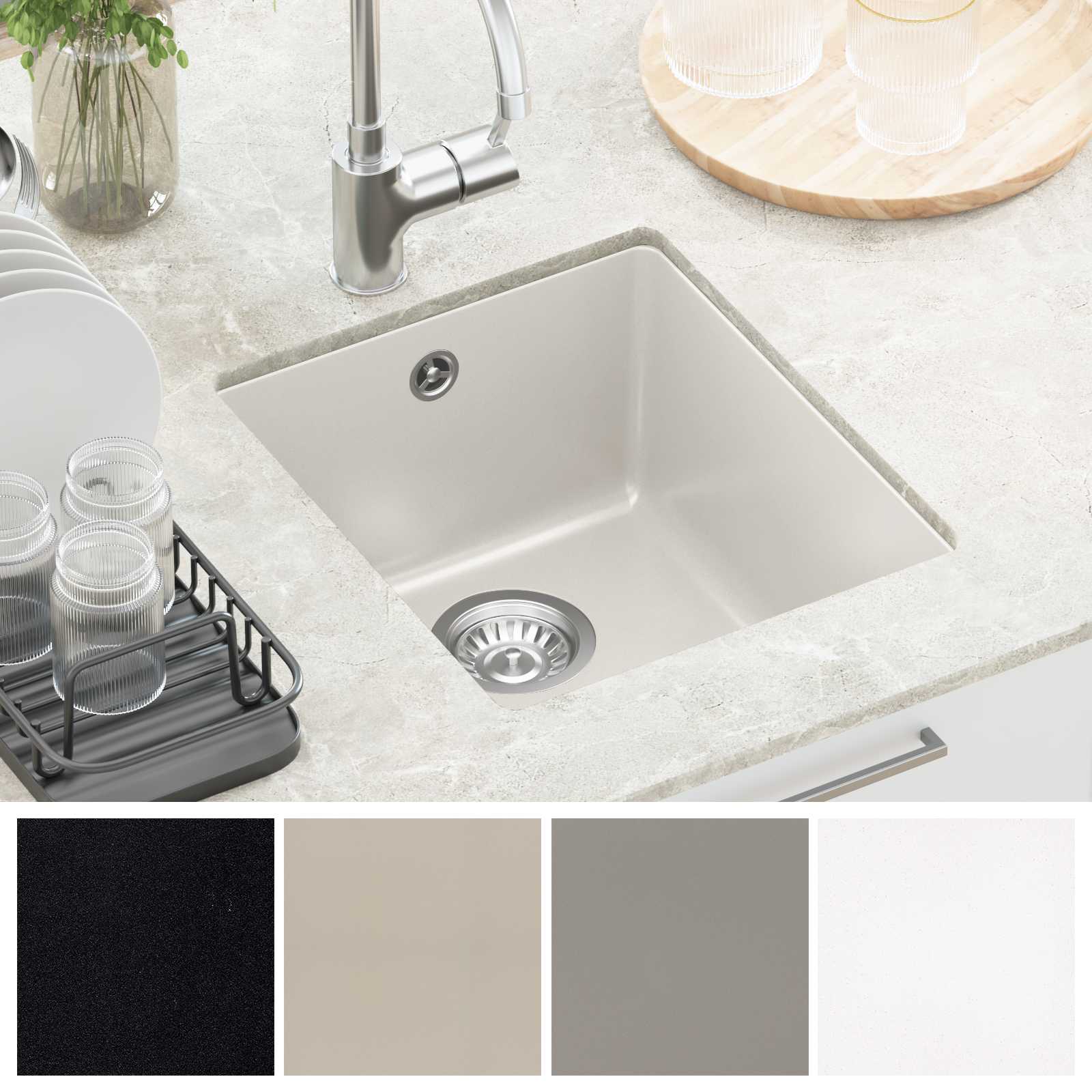 Lavabo 370 x 460 mm 80% Cuarzo y 20% Resina