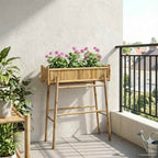 Jardín Macetero Con Soporte Natural 100 x 38 x 114 cm Bambú