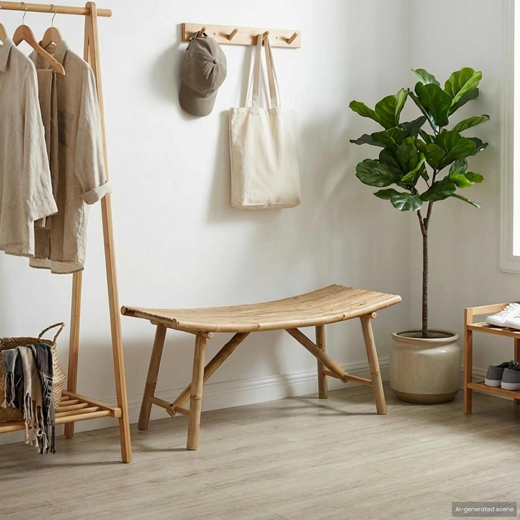 Banco de jardín Natural 110 x 45 x 50 cm Bambú