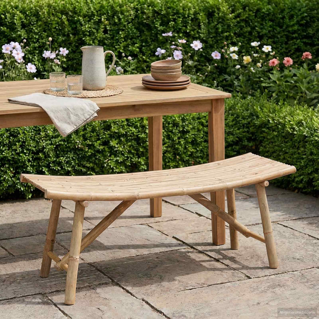 Banco de jardín Natural 110 x 45 x 50 cm Bambú