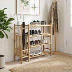 Zapatero con estante Natural 88 x 27 x 80 cm Bambú