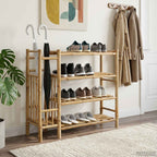 Zapatero con estante Natural 88 x 27 x 80 cm Bambú