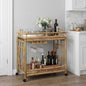 Carro de Vinho com Rodas Natural 85 x 50 x 93 cm Bambu