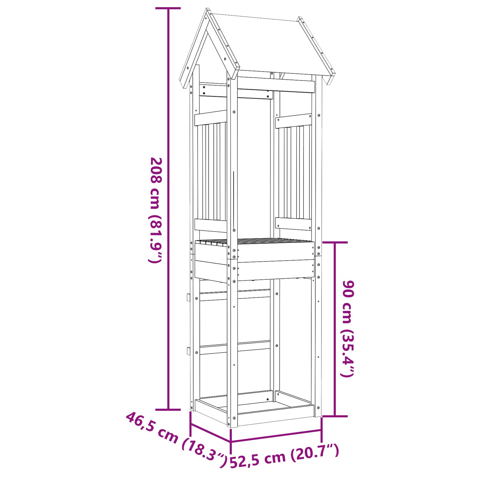 Torre de Juego Marrón Madera de pino macizo