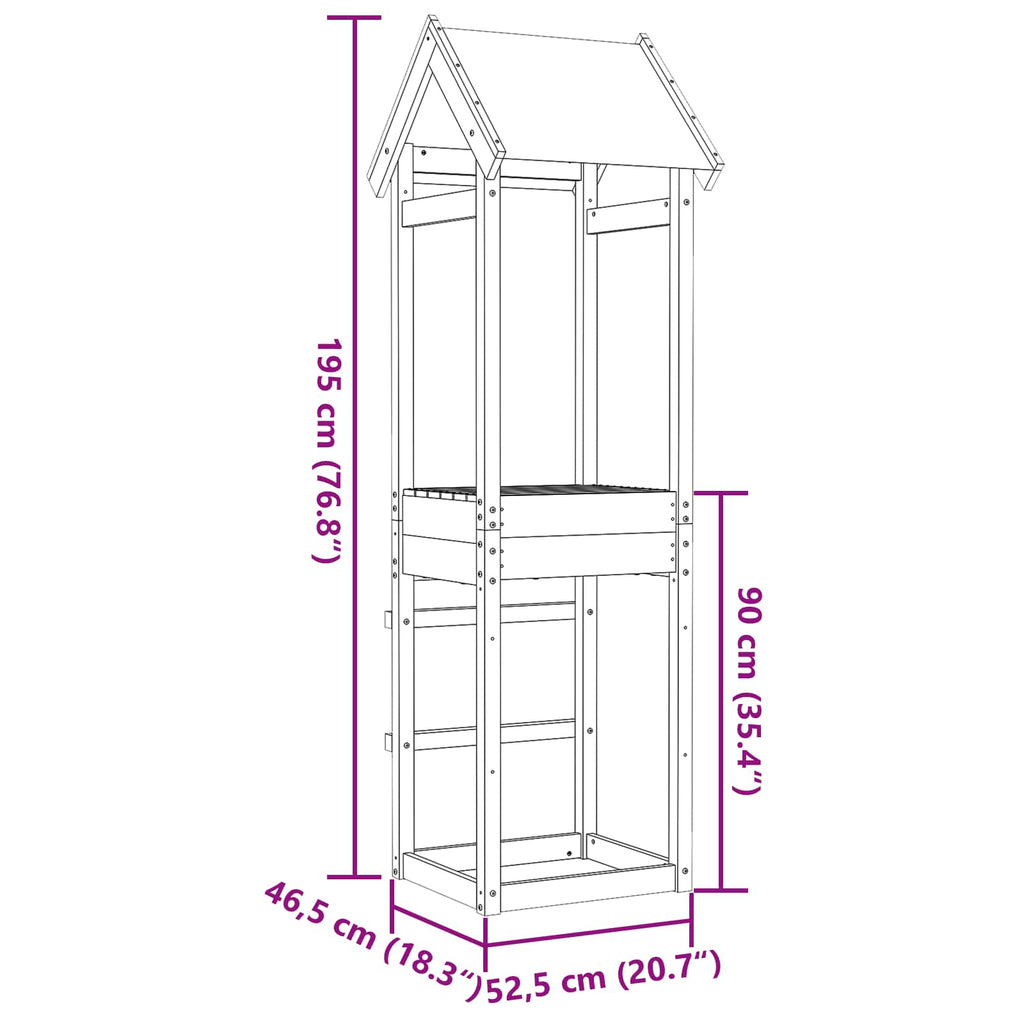 Torre de Juego Marrón Madera de pino macizo