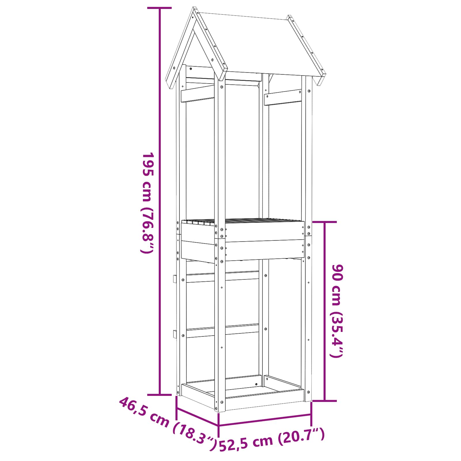 Torre de Juego Marrón Madera de pino macizo
