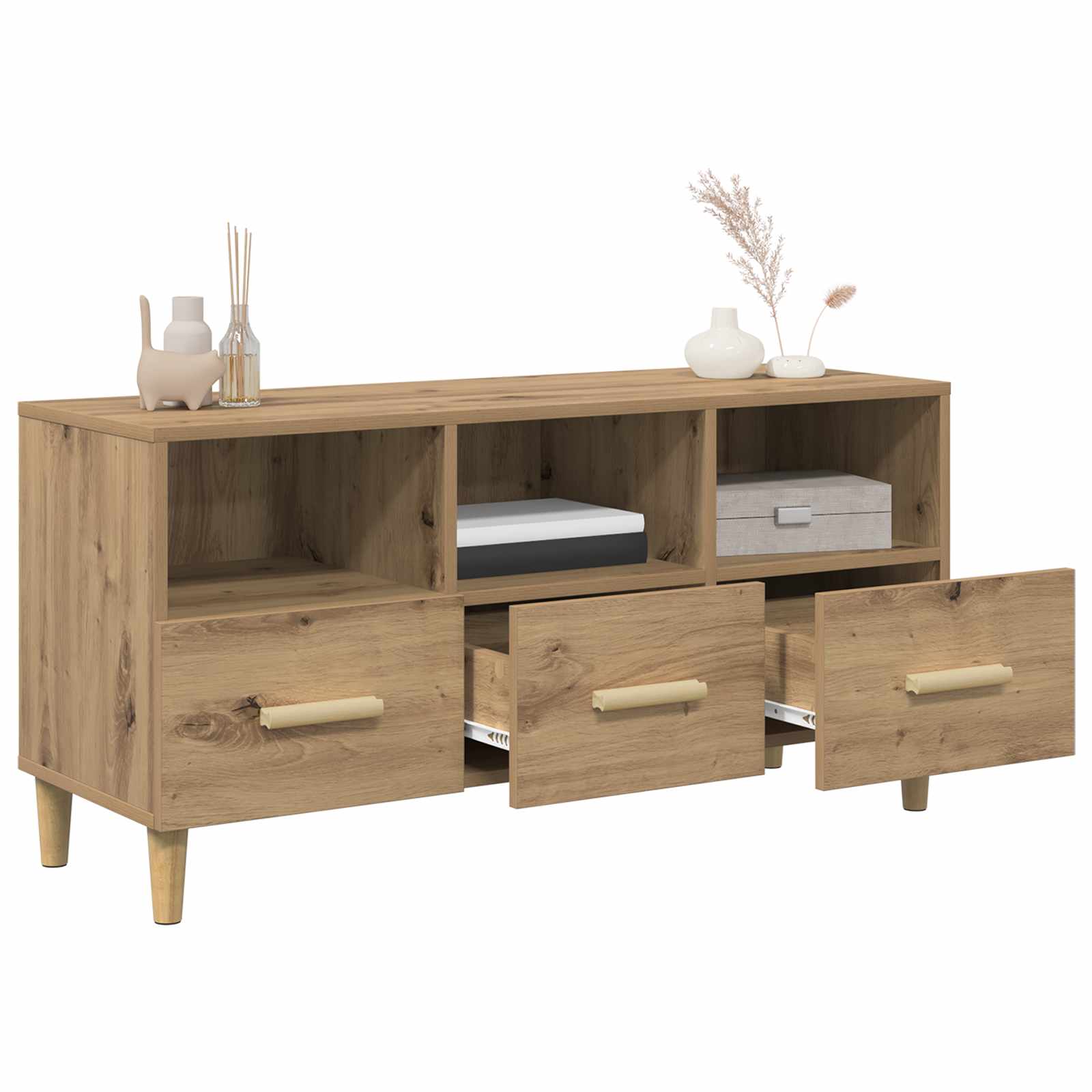 Mueble de TV con cajón Roble Artesanal 102 x 36 x 50 cm