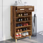 Armario Zapatero con cajón Liso Madera vieja 60 x 35 x 105 cm