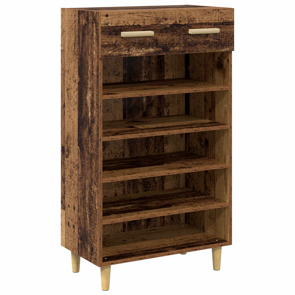 Armario Zapatero con cajón Liso Madera vieja 60 x 35 x 105 cm