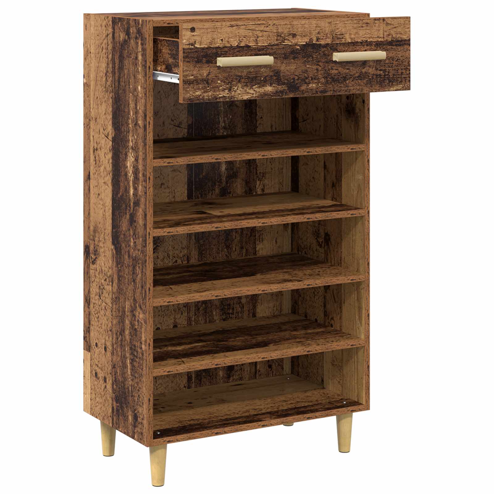 Armario Zapatero con cajón Liso Madera vieja 60 x 35 x 105 cm